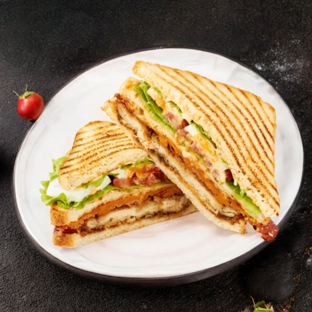 Grilled Chicken salad and mayo CLUB Sandwich 3 tier